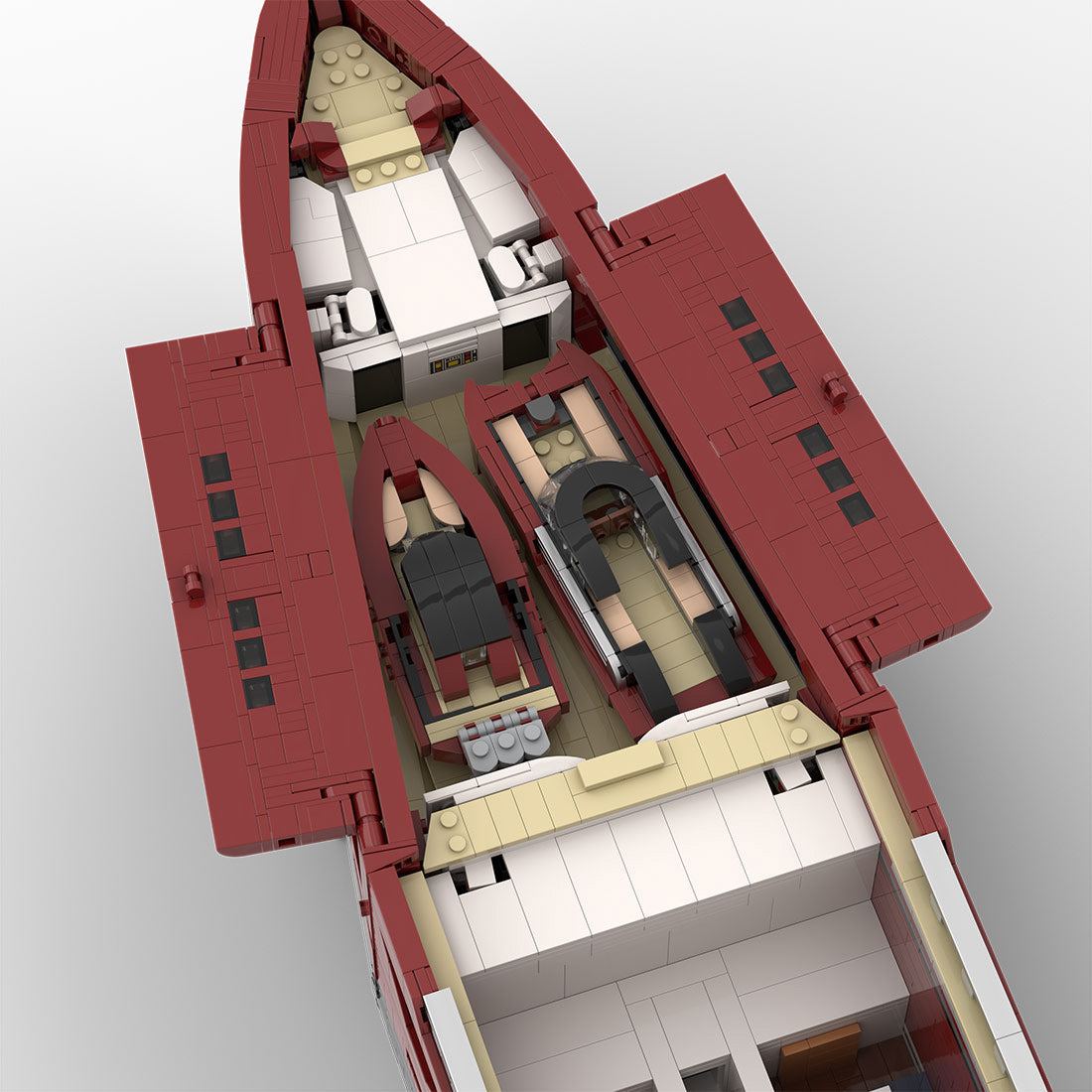 MOC-254412 VELETTA Superyacht 120CM Modular Display Model Luxury Yacht Building Blocks Set(15639PCS) - cubertime