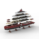 MOC-254412 VELETTA Superyacht 120CM Modular Display Model Luxury Yacht Building Blocks Set(15639PCS) - cubertime