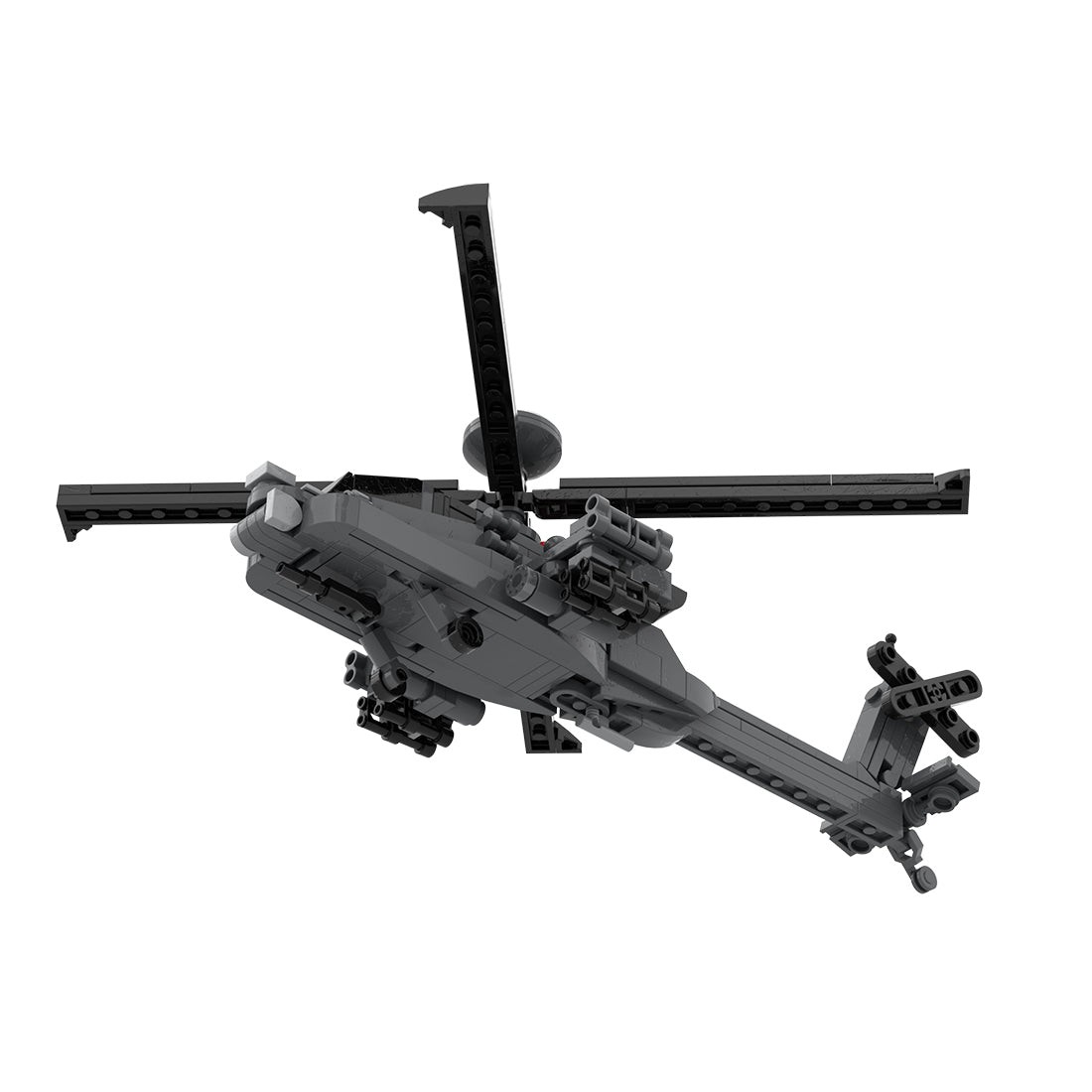 MOC-254665 1/70 Scale US Attack Helicopter Building Block MOC Set(236PCS), Military Helicopter Model Kit - cubertime