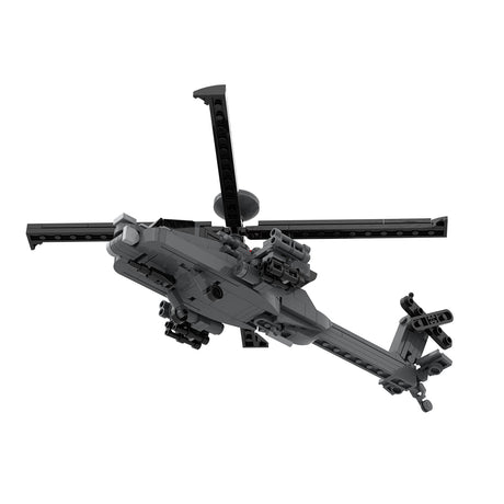 MOC-254665 1/70 Scale US Attack Helicopter Building Block MOC Set(236PCS), Military Helicopter Model Kit - cubertime