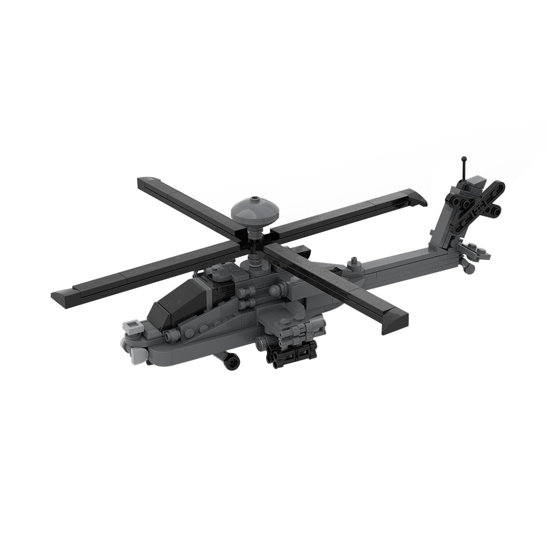 MOC-254665 1/70 Scale US Attack Helicopter Building Block MOC Set(236PCS), Military Helicopter Model Kit - cubertime