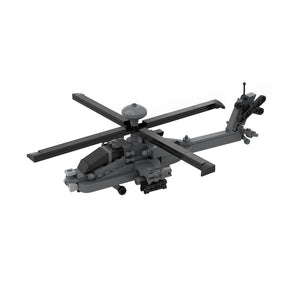 MOC-254665 1/70 Scale US Attack Helicopter Building Block MOC Set(236PCS), Military Helicopter Model Kit - cubertime