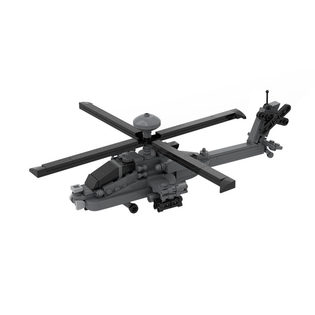 MOC-254665 1/70 Scale US Attack Helicopter Building Block MOC Set(236PCS), Military Helicopter Model Kit - cubertime