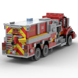 MOC-254855 Fire Tanker Truck Building Blocks Set, City Water Supply Vehicle Model with Large Water Tank, Equipment Compartments and Realistic Mechanical Details(875PCS) - CUBERTIME