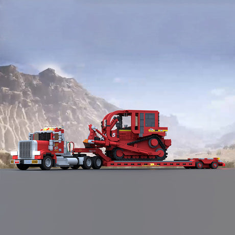 MOC-257804 Heavy Duty Lowboy Transport Truck Building Block Set(1803PCS) - cubertime