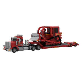 MOC-257804 Heavy Duty Lowboy Transport Truck Building Block Set(1803PCS) - cubertime