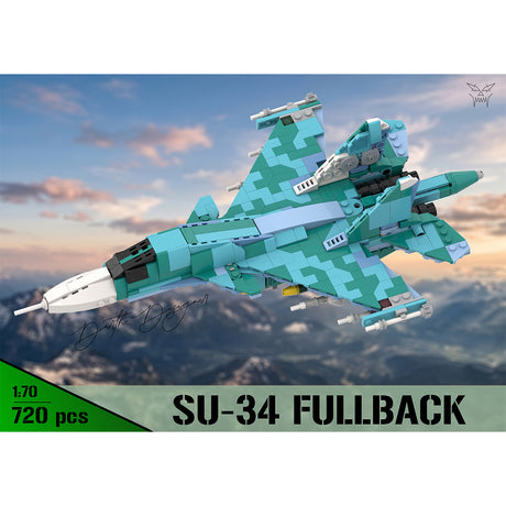 MOC-258274 1/70 Scale Su-34 Fighter Bomber Building Block Model Kit(720PCS) - cubertime