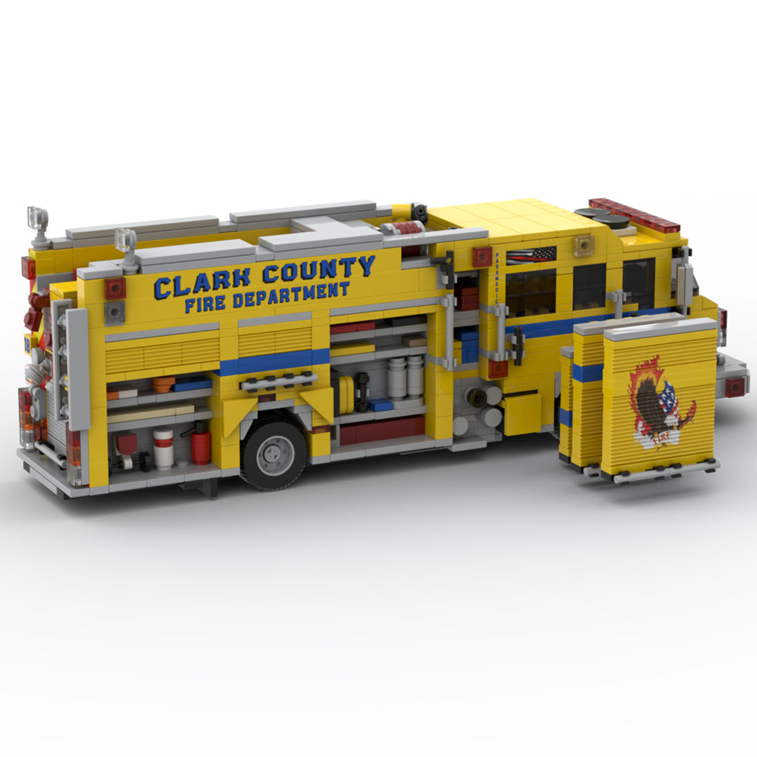 MOC-258516 Classic Fire Truck Building Blocks Set with Extendable Ladder, Realistic Equipment Details, Display and Play Construction Model Kit(1445PCS) - CUBERTIME