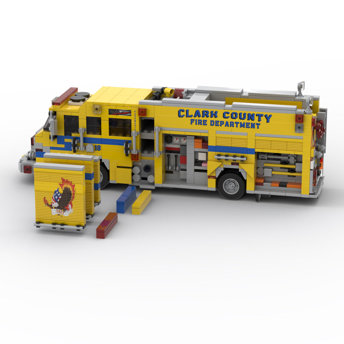 MOC-258516 Classic Fire Truck Building Blocks Set with Extendable Ladder, Realistic Equipment Details, Display and Play Construction Model Kit(1445PCS) - CUBERTIME