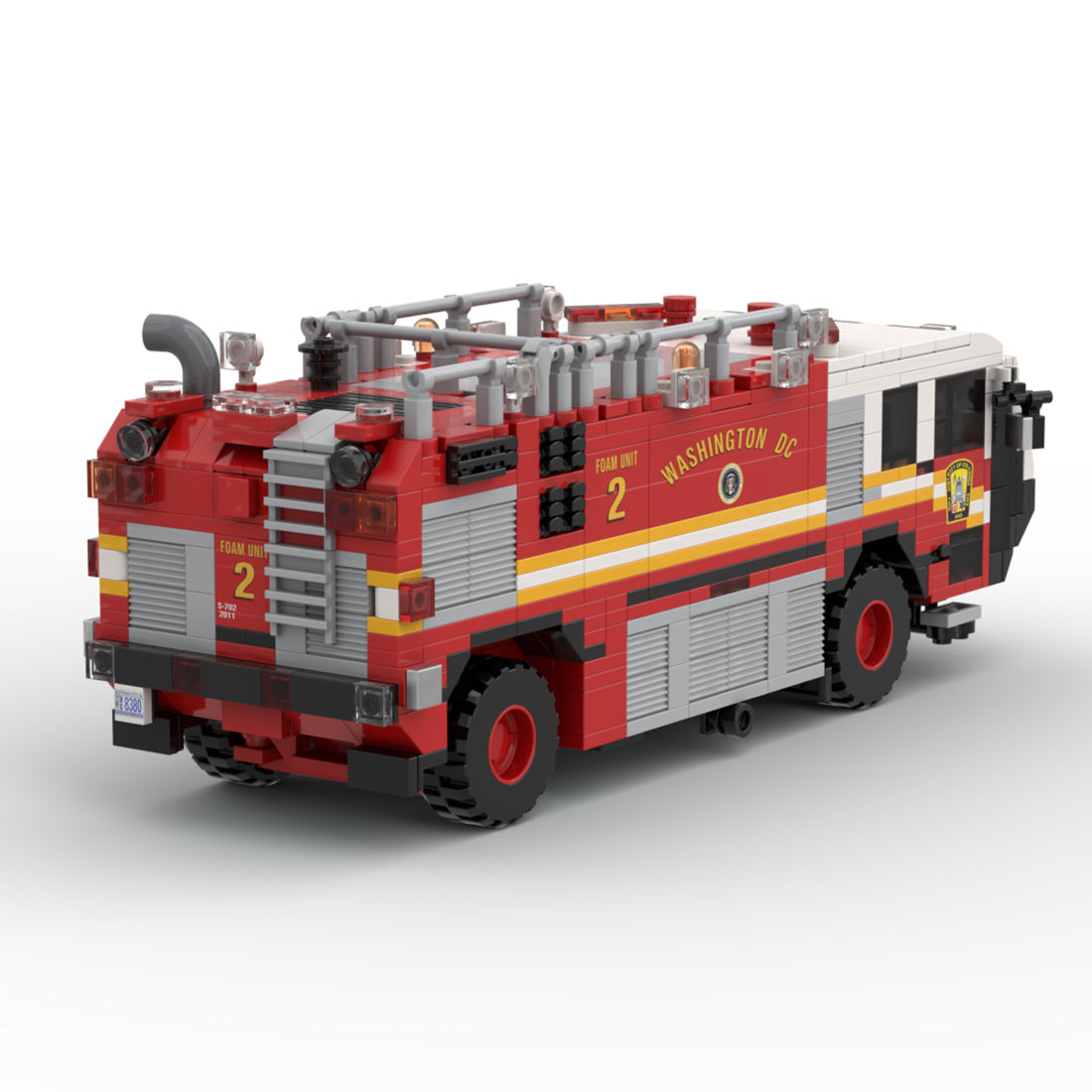 MOC-259170 Airport Crash Fire Truck Building Block Model Kit, Large Fire Rescue Vehicle Construction Set, Collectible Display Model for Adults(1065PCS) - cubertime