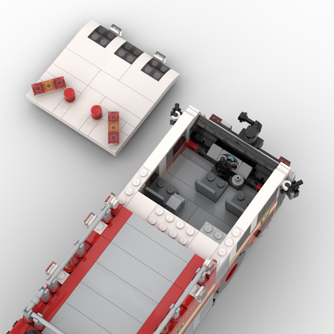 MOC-259170 Airport Crash Fire Truck Building Block Model Kit, Large Fire Rescue Vehicle Construction Set, Collectible Display Model for Adults(1065PCS) - cubertime