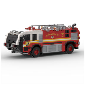 MOC-259170 Airport Crash Fire Truck Building Block Model Kit, Large Fire Rescue Vehicle Construction Set, Collectible Display Model for Adults(1065PCS) - cubertime