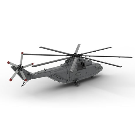 MOC-259238 1/35 Scale Soviet Mi-26 Heavy Transport Helicopter Building Block Set(4328PCS/Dynamic Version) - cubertime
