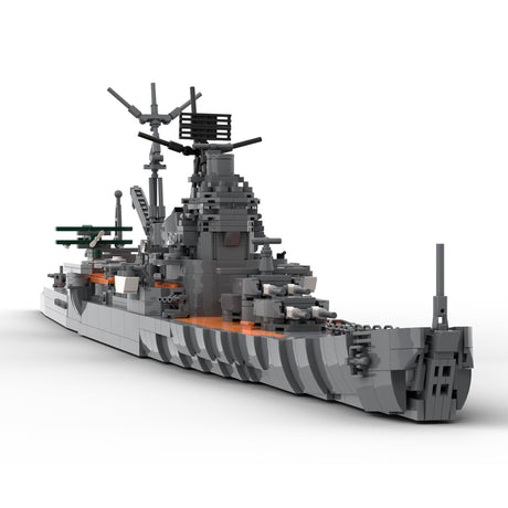 MOC-260604 1/200 Scale IJN Myoko-Class Heavy Cruiser Building Blocks Model Kit, Myoko Warship Construction Set with Five Main Turrets (3077PCS) -cubertime