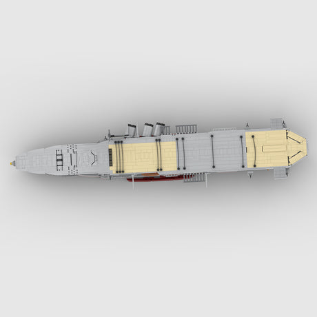 MOC-261067 1/200 Scale IJN Hosho Aircraft Carrier Building Blocks Model Kit, WWII Naval Warship Construction Set with Detailed Flight Deck (2244PCS) - CUBERTIME