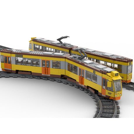 MOC-262011 Vintage Tram Building Blocks Set, Retro City Railway Streetcar Model Kit, Urban Public Transport Train Set for Adults(1036PCS) - cubertime