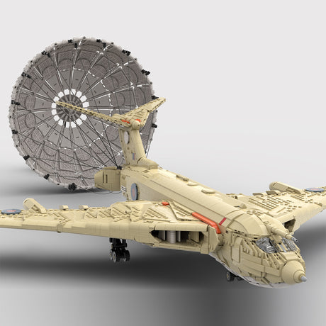 MOC-262401 + MOC-265563 Handley Page Victor Strategic Bomber Building Block Model Set, Desert Camouflage Aircraft Display Model with Adjustable Landing Gear, Opening Bomb Bay & Refueling Variant(7563PCS) - cubertime