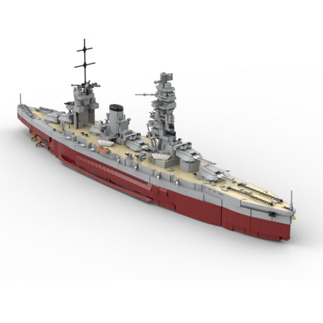MOC-262613 1/200 Scale IJN FUSO-Class Battleship Building Blocks Model Kit, Japanese Navy WWII Naval Warship Construction Set with Detailed Multi-Tier Bridge and Main Turrets (3911PCS) - cubertime