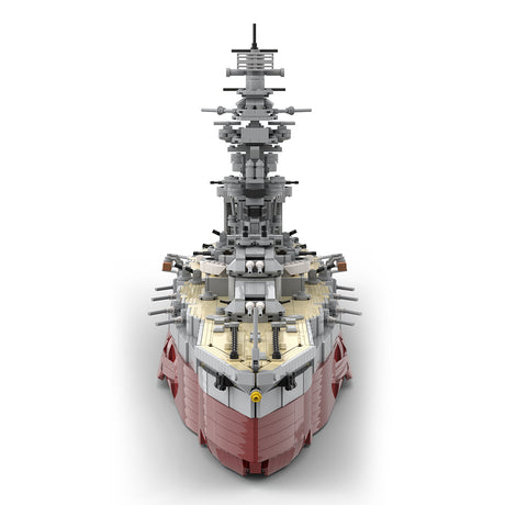 MOC-262613 1/200 Scale IJN FUSO-Class Battleship Building Blocks Model Kit, Japanese Navy WWII Naval Warship Construction Set with Detailed Multi-Tier Bridge and Main Turrets (3911PCS) - cubertime