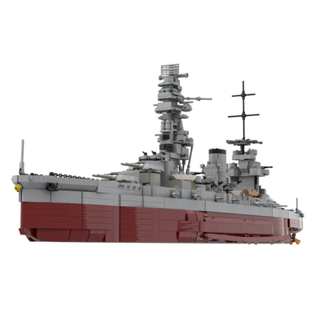 MOC-262613 1/200 Scale IJN FUSO-Class Battleship Building Blocks Model Kit, Japanese Navy WWII Naval Warship Construction Set with Detailed Multi-Tier Bridge and Main Turrets (3911PCS) - cubertime