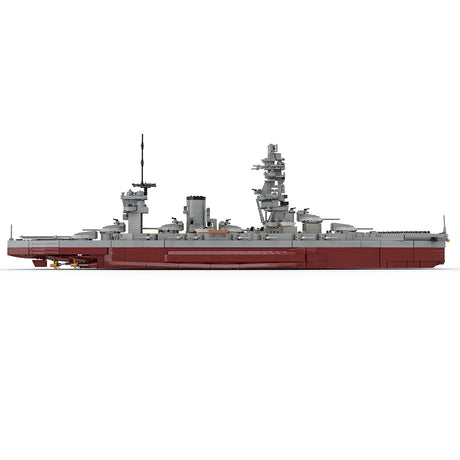MOC-262613 1/200 Scale IJN FUSO-Class Battleship Building Blocks Model Kit, Japanese Navy WWII Naval Warship Construction Set with Detailed Multi-Tier Bridge and Main Turrets (3911PCS) - cubertime