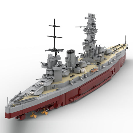 MOC-262613 1/200 Scale IJN FUSO-Class Battleship Building Blocks Model Kit, Japanese Navy WWII Naval Warship Construction Set with Detailed Multi-Tier Bridge and Main Turrets (3911PCS) - cubertime