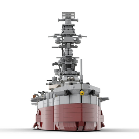MOC-262613 1/200 Scale IJN FUSO-Class Battleship Building Blocks Model Kit, Japanese Navy WWII Naval Warship Construction Set with Detailed Multi-Tier Bridge and Main Turrets (3911PCS) - cubertime