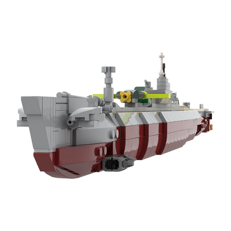 MOC-263474 1/200 Scale IJN I-400-Class Submarine Aircraft Carrier Building Blocks Model Kit, WWII Naval Submarine Construction Set (567PCS) - cubertime