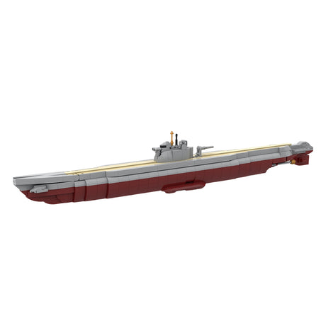 MOC-264016 1/200 Scale IJN Type B3 Long-Range Cruiser Submarine Building Blocks Model Kit, I-56 Submarine Construction Set, I-58 Sister Ship Display Model (516PCS) - CUBERTIME