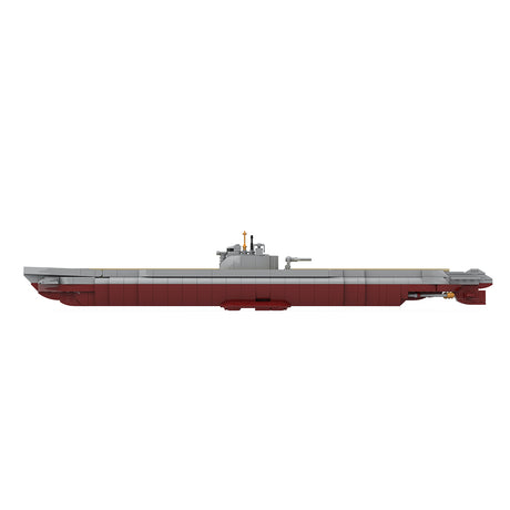 MOC-264016 1/200 Scale IJN Type B3 Long-Range Cruiser Submarine Building Blocks Model Kit, I-56 Submarine Construction Set, I-58 Sister Ship Display Model (516PCS) - CUBERTIME