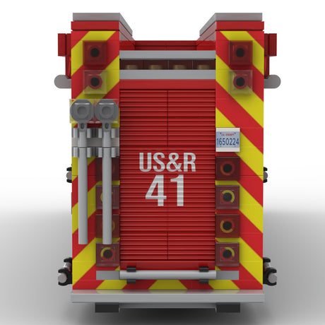 MOC-264986 Heavy Urban Search and Rescue Fire Truck Building Block Model, 2023 Emergency Fire Engine Construction Set with Detailed Equipment Compartments, Collectible Display Model for Adults and Fire Vehicle Enthusiasts(1624PCS) - cubertime
