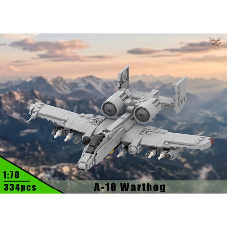 MOC-266619 1/70 Scale A-10 Building Block Set, Military Attack Aircraft Model, Classic Close Air Support Aircraft MOC Building Kit for Display and Collectors(334PCS) - cubertime