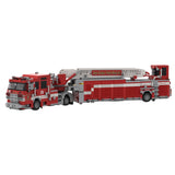 MOC-267880 Aerial Ladder Fire Truck Building Block Model, Heavy-Duty Aerial Fire Engine Construction Model with Articulated Body and Movable Ladder, Firefighter Vehicle Collectible Model for Enthusiasts（2005PCS) - cubertime