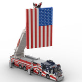 MOC-268463 2012 City Aerial Ladder Fire Truck Building Block Model, Urban Fire Vehicle Construction Set with Adjustable Rotating Telescopic Ladder, Detailed Equipment Compartments and Firefighting Accessories（2059PCS）- cubertime