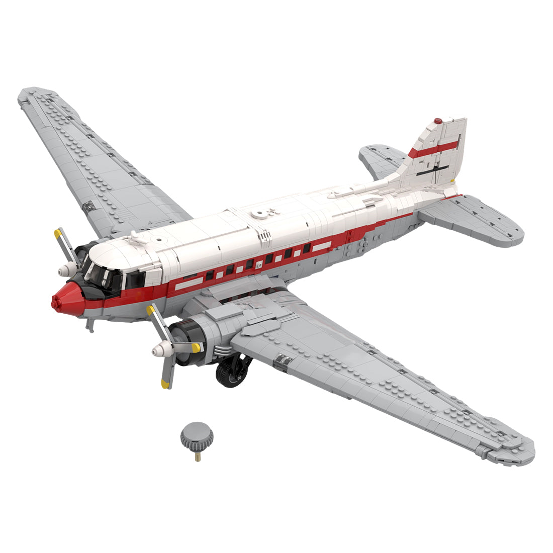 MOC-269819 Douglas C-47 Skytrain "Air Chathams"  Twin-Engine Transport Aircraft Building Block Set, New Zealand civil aviation livery (2612PCS) - cubertime