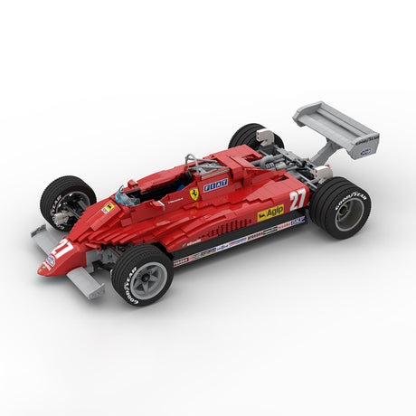 MOC-43749 1/8 Scale Ferrari 126C2 1982 F1 Race Car Building Blocks Set (1868PCS) - cubertime