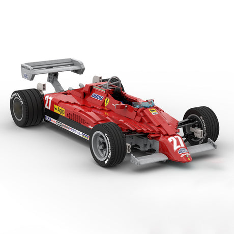 MOC-43749 1/8 Scale Ferrari 126C2 1982 F1 Race Car Building Blocks Set (1868PCS) - cubertime