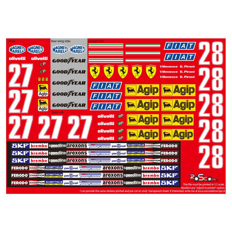 MOC-43749 1/8 Scale Ferrari 126C2 1982 F1 Race Car Building Blocks Set (1868PCS) - cubertime