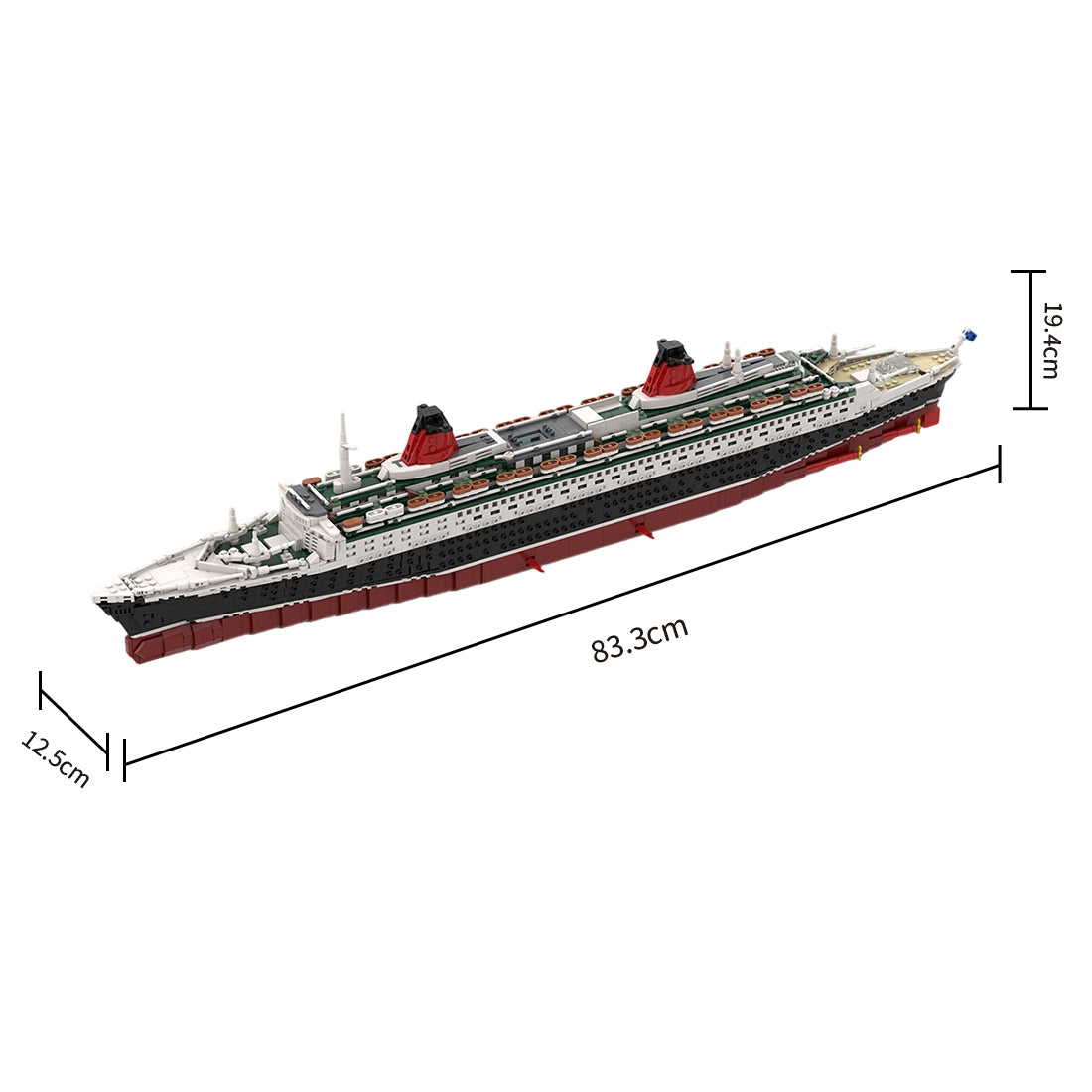 MOC-62291 1/400 Scale SS-France v2 Ocean Liner Building Block Set(3325PCS) - cubertime