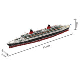 MOC-62291 1/400 Scale SS-France v2 Ocean Liner Building Block Set(3325PCS) - cubertime
