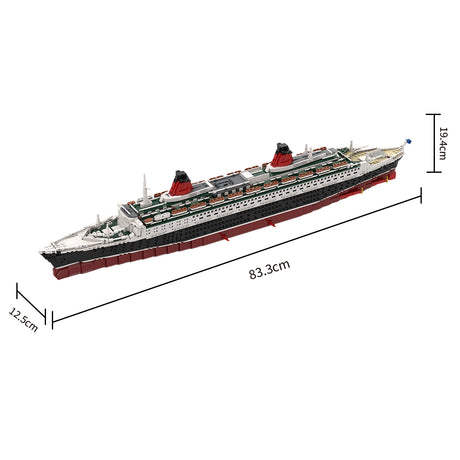 MOC-62291 1/400 Scale SS-France v2 Ocean Liner Building Block Set(3325PCS) - cubertime