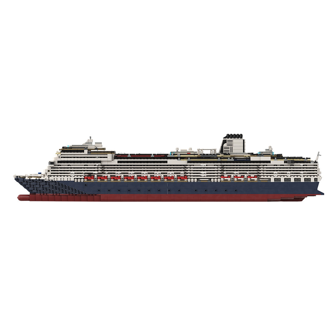 MOC-64406 & MOC-175052 1:400 Scale MS Koningsdam Cruise Ship Steamship Small Particle Building Blocks Set (3661PCS) - cubertime