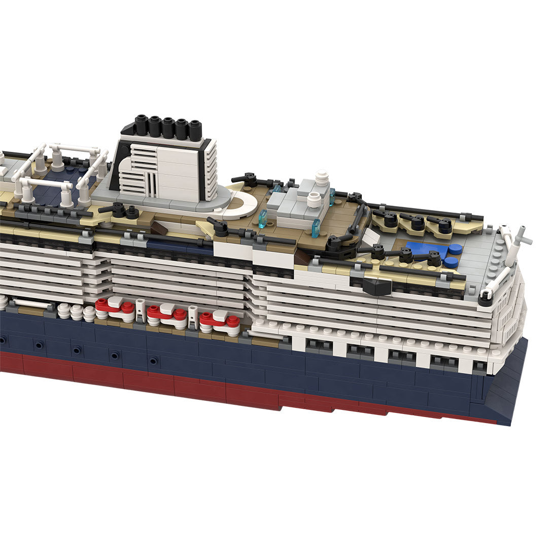 MOC-64406 & MOC-175052 1:400 Scale MS Koningsdam Cruise Ship Steamship Small Particle Building Blocks Set (3661PCS) - cubertime