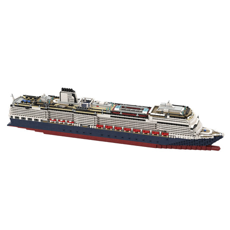 MOC-64406 & MOC-175052 1:400 Scale MS Koningsdam Cruise Ship Steamship Small Particle Building Blocks Set (3661PCS) - cubertime