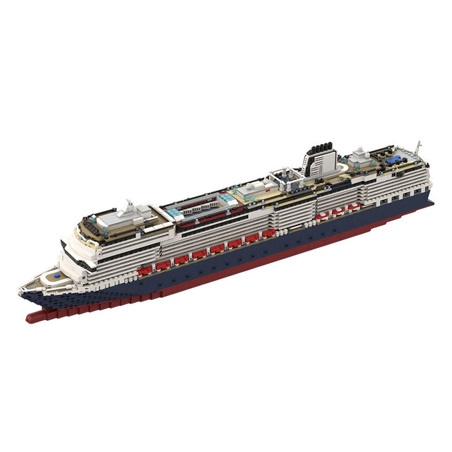 MOC-64406 & MOC-175052 1:400 Scale MS Koningsdam Cruise Ship Steamship Small Particle Building Blocks Set (3661PCS) - cubertime