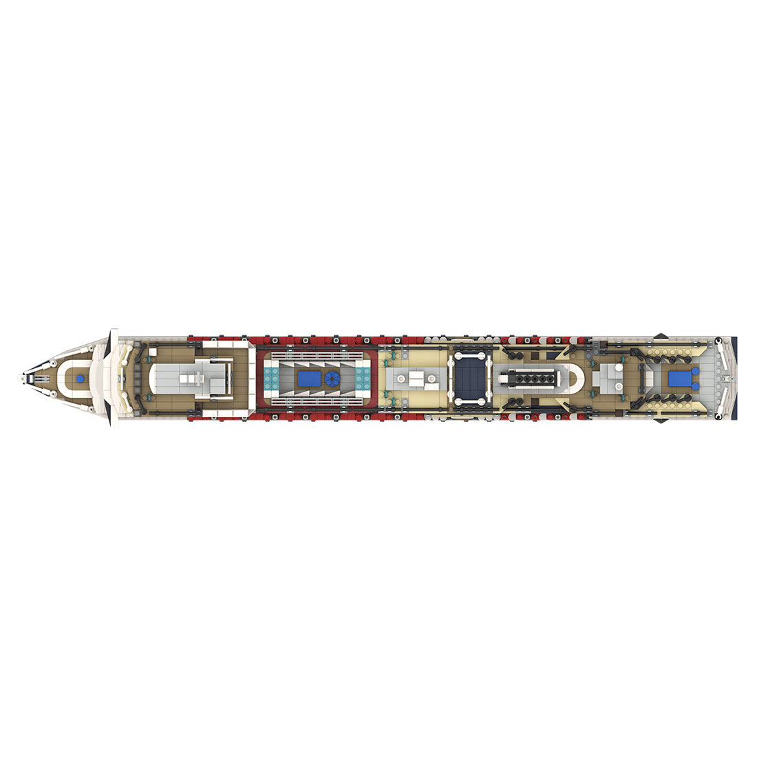MOC-64406 & MOC-175052 1:400 Scale MS Koningsdam Cruise Ship Steamship Small Particle Building Blocks Set (3661PCS) - cubertime