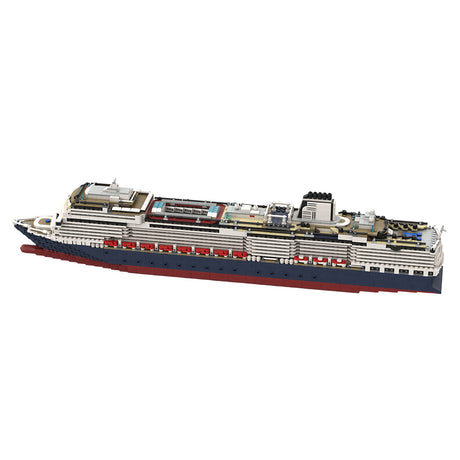 MOC-64406 & MOC-175052 1:400 Scale MS Koningsdam Cruise Ship Steamship Small Particle Building Blocks Set (3661PCS) - cubertime