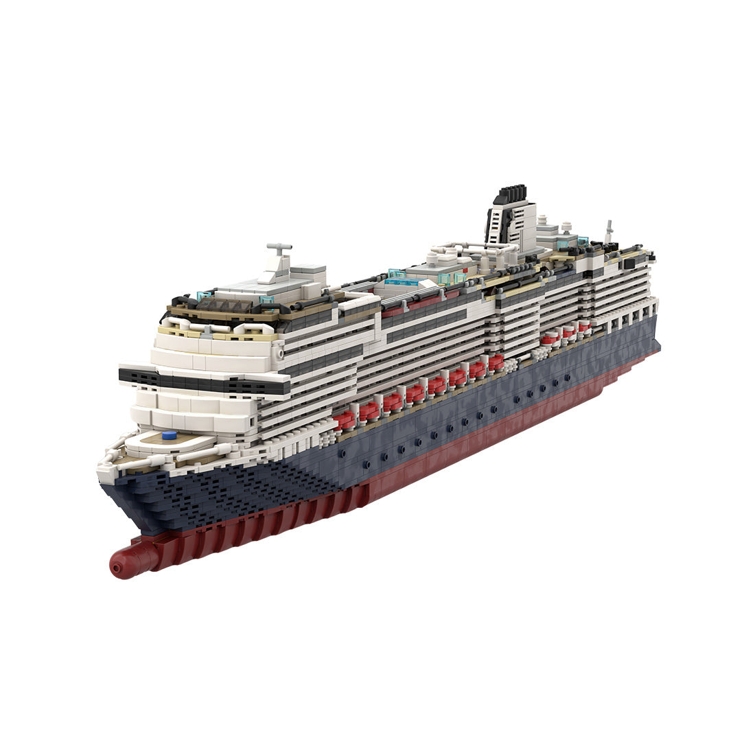 MOC-64406 & MOC-175052 1:400 Scale MS Koningsdam Cruise Ship Steamship Small Particle Building Blocks Set (3661PCS) - cubertime