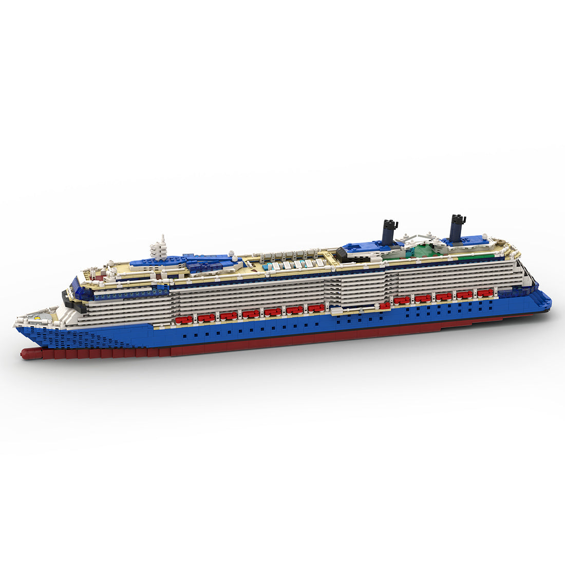 MOC-66041 & MOC-175049 1:400 Scale Celebrity Reflection Cruise Ship Steamship Small Particle Building Blocks Set (3862PCS) - cubertime