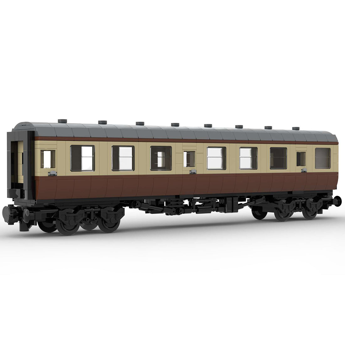 MOC-67504 British Rail Mark 1 Brown Passenger Carriage 6wide Building Blocks Set(Static Version/692PCS+) - cubertime